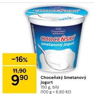 Bílý jogurt smetanový Choceňský