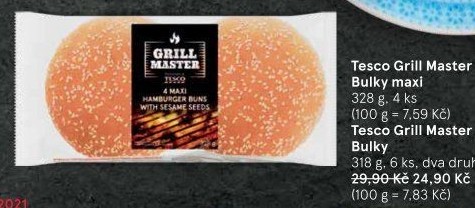 Bulka na hamburger Grill Master Tesco