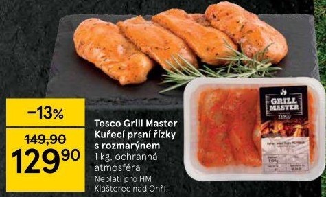 Kuřecí prsní řízky marinované Rozmarýn Grill Master Tesco