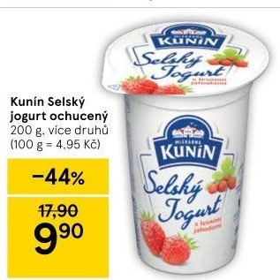 Ochucený jogurt selský Kunín