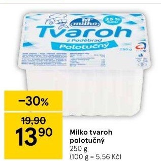 Tvaroh polotučný z Poděbrad Milko