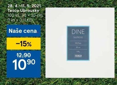 Ubrousky papírové Tesco