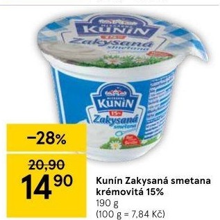 Zakysaná smetana krémovitá Kunín 15%