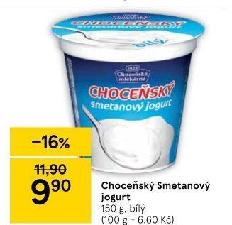 Bílý jogurt smetanový Choceňský