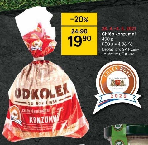 Chléb konzumní Odkolek