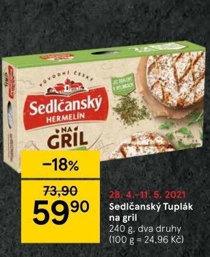 Sýr Tuplák na gril Sedlčanský