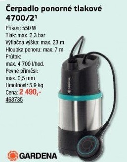 Čerpadlo ponorné tlakové Gardena 4700/2