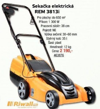 Elektrická sekačka Riwall REM 3813i