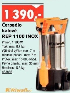 Elektrické kalové čerpadlo Riwall Rep 1100 Inox