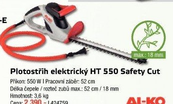 Elektrické nůžky na živý plot Al-Ko HT 550 Safety Cut