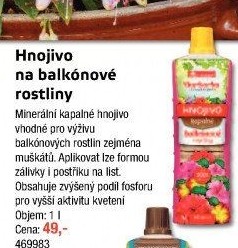Hnojivo na balkónové rostliny Barborka