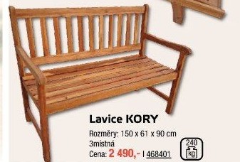 Zahradní lavice Kory