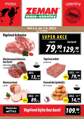 akční leták ZEMAN maso - uzeniny 3.5.2021-7.5.2021