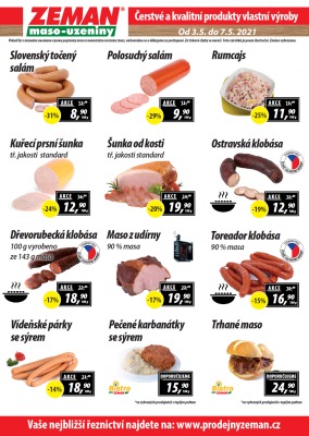 akční leták ZEMAN maso - uzeniny 3.5.2021-7.5.2021