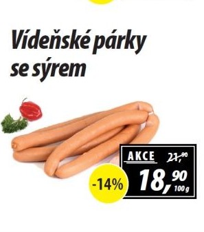 Párky vídeňské se sýrem
