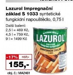 Impregnační základ na dřevo Lazurol