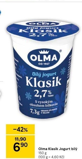 Bílý jogurt Klasik Olma