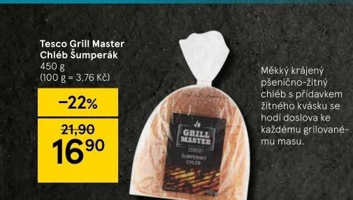 Chléb Šumperský Grill Master Tesco