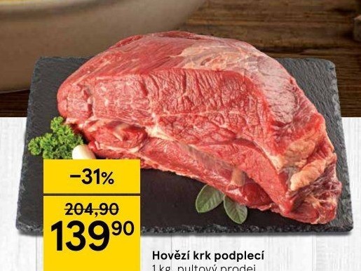 Hovězí přední bez kosti - krk podplečí