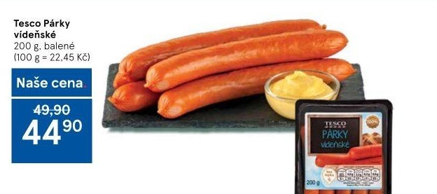 Párky vídeňské Tesco
