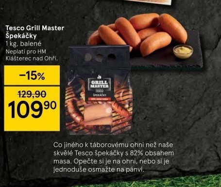 Špekáčky Grill Master Tesco