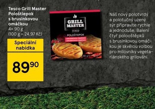 Sýr Pološtiepok na gril Grill Master Tesco