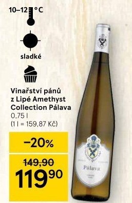 Víno Pálava Amethyst Collection Vinařství Pánů z Lipé