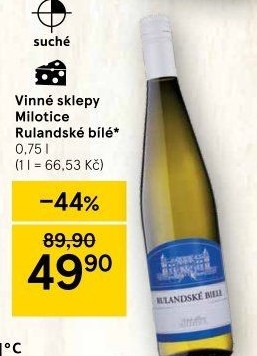 Víno Rulandské bílé Vinné sklepy Milotice