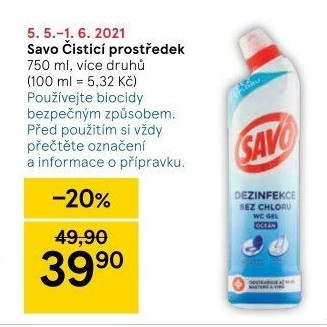 Gelový čistič WC Savo