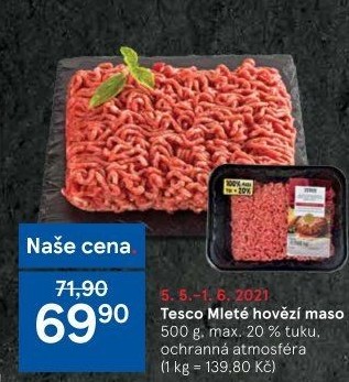 Hovězí mleté maso Tesco