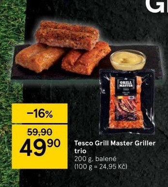 Klobásy Griller trio Grill Master Tesco