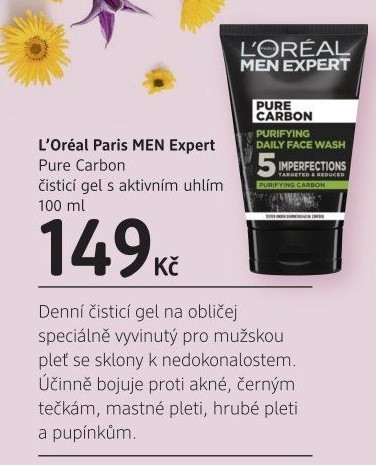 Gel pleťový pánský Pure Carbon Men Expert L'