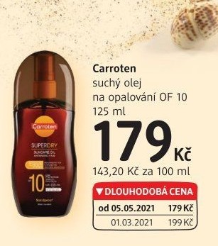 Olej na opalování suchý OF 10 Carroten