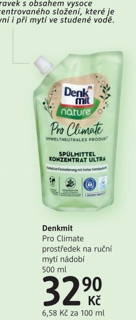 Prostředek na nádobí Pro Climate Denkmit - náplň