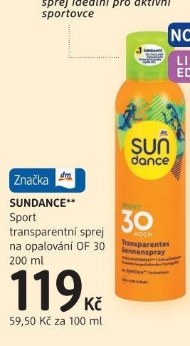 Sprej transparentní na opalování OF 30 Sport Sundance