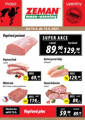akční leták ZEMAN maso - uzeniny 10.5.2021-15.5.2021