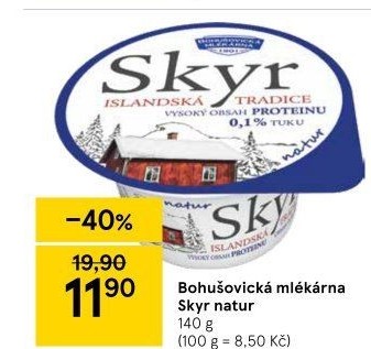 Dezert zakysaný bílý Skyr Bohušovická mlékárna