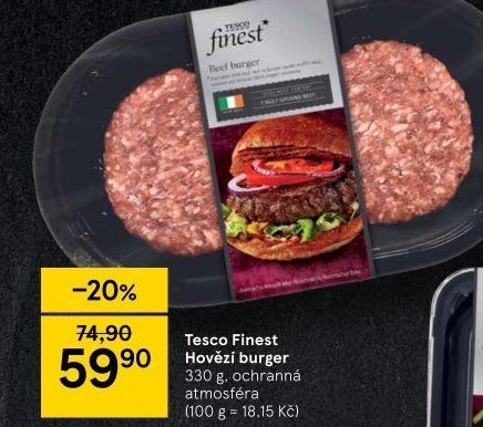 Hovězí hamburger Tesco Finest
