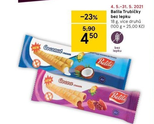 Kukuřičné trubičky bez lepku Balila