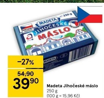 Máslo Jihočeské Madeta