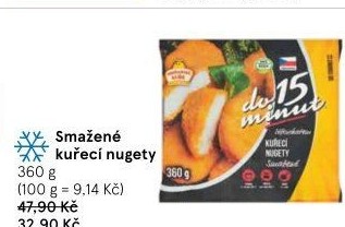 Nugetky kuřecí smažené mražené Vodňanské kuře