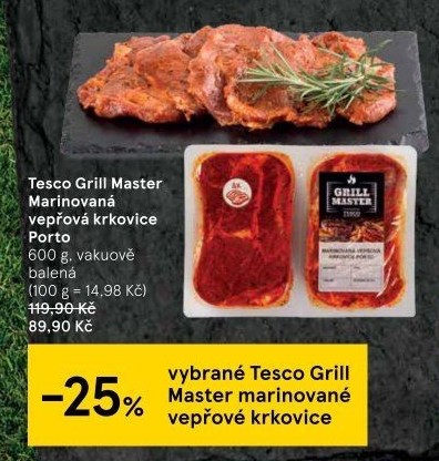 Vepřová krkovice marinovaná bez kosti Porto Grill Master Tesco