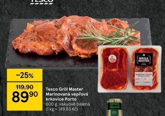 Vepřová krkovice marinovaná bez kosti Porto Grill Master Tesco