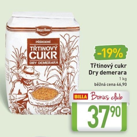 Třtinový cukr Dry Demerara HappyHome
