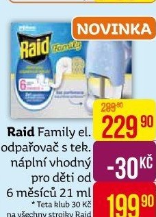 Odpařovač elektrický proti komárům Family Raid