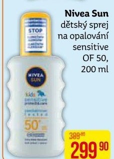 Sprej dětský na opalování OF 50+ Sensitive Sun Nivea