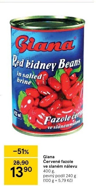 Fazole červené Giana
