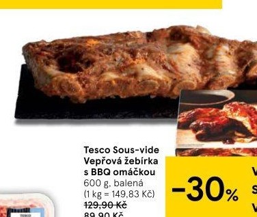 Vepřové žebírka Sous vide Tesco