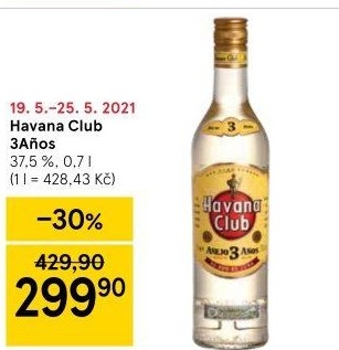 Rum kubánský bílý Aňejo 3 Anos Havana club