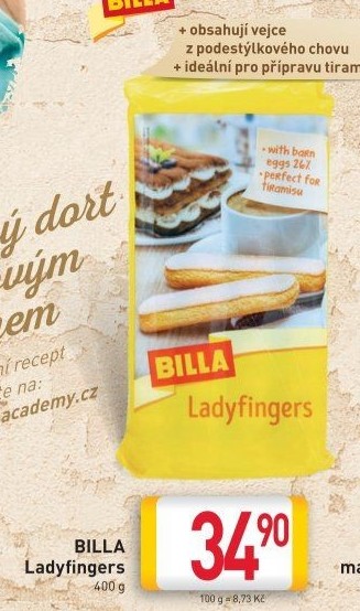 Piškoty cukrářské Ladyfingers Billa